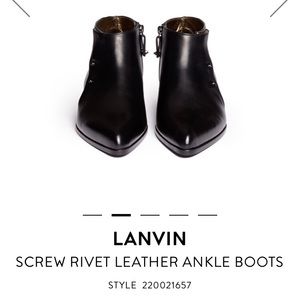LANVIN SCREW RIVET LEATHER ANKLE BOOTS 🥾